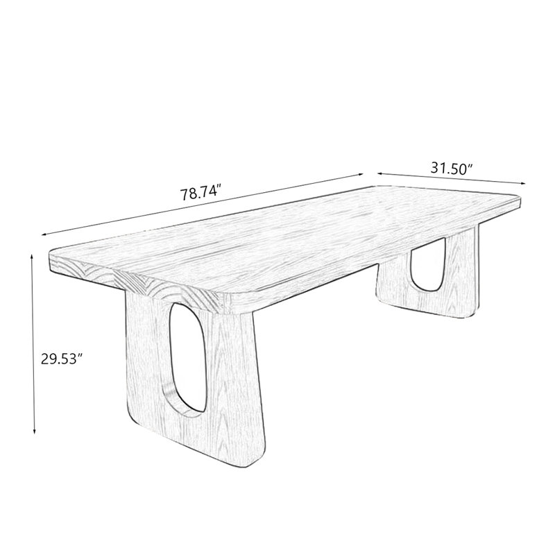 Brown Rectangular Solid Wood desk, 29.5" H x 78.7" W x 31.5" D