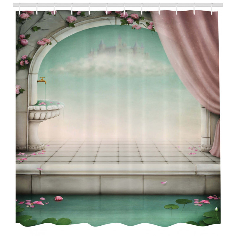 Ensemble de rideau de douche irlandais + crochets, H 70 po x l 69 po