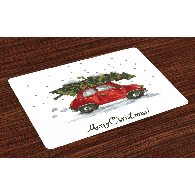 Rentz Christmas Retro Car with Tree Placemat