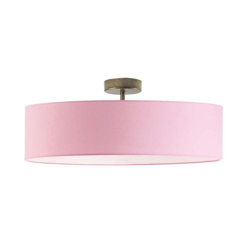 Audriona Semi Flush Mount, Antique Gold, 30cm H x 50cm W x 50cm D, Light Pink