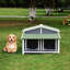 Niche pour chien en bois de pin avec peinture résistante aux intempéries et cloison réglable - Esthétique pratique et durable pour animaux de compagnie