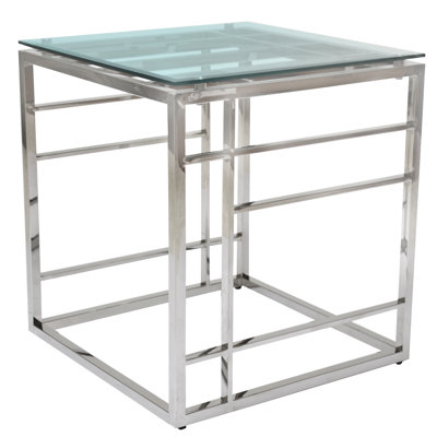 Thunderbolt Glass Top Frame End Table