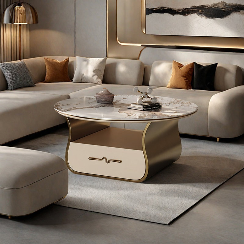 Table basse légère et luxueuse, Doré