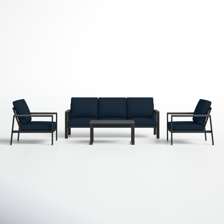 Townsend 4 Piece Sofa Seating Group with Sunbrella Cushions