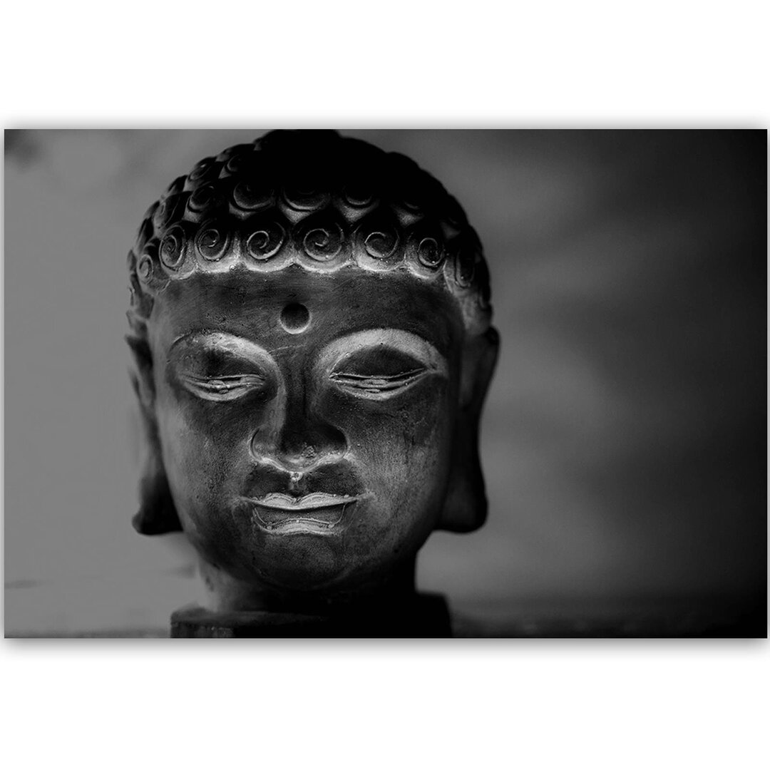 Leinwandbild Beleuchteter Kopf des Buddha 3