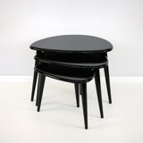Black Nesting Coffee Tables Set of 3 – Modern Space-Saving Side Tables for Living Room