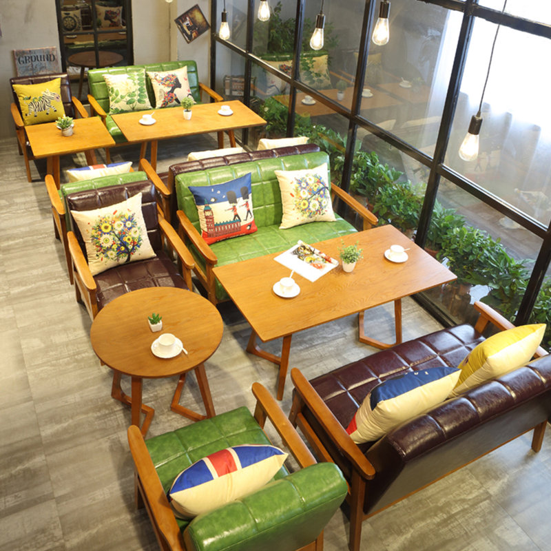 Banc rembourré en similicuir Retro Casual, Vert / café