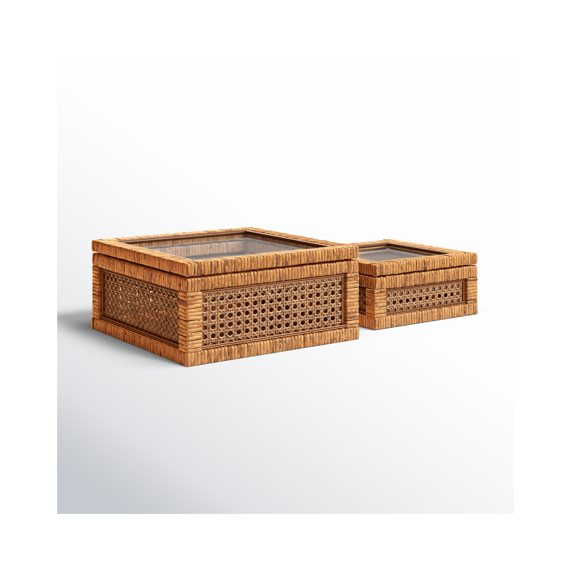 Edelie 2 - Piece Decorative Box, Brown, 6" H x 12" W x 12" D
