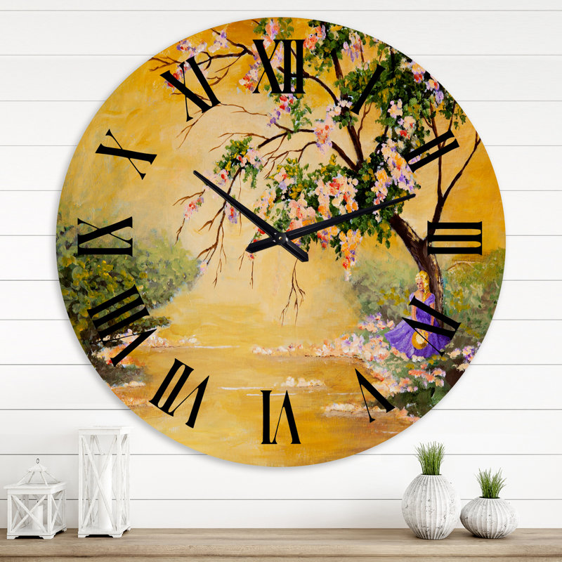 L'arbre en fleurs - Horloge murale traditionnelle, Moyenne