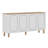 Modern Wall-Mounted Console Table, Sapphire Oak & White, 59.1 x 28.7 x 14.2 inches | 100% Melamine Coated Particle Board, Thickness: 0.7 inches | Multiple Shelves, Scandinavian Design, Space-Saving Solution
