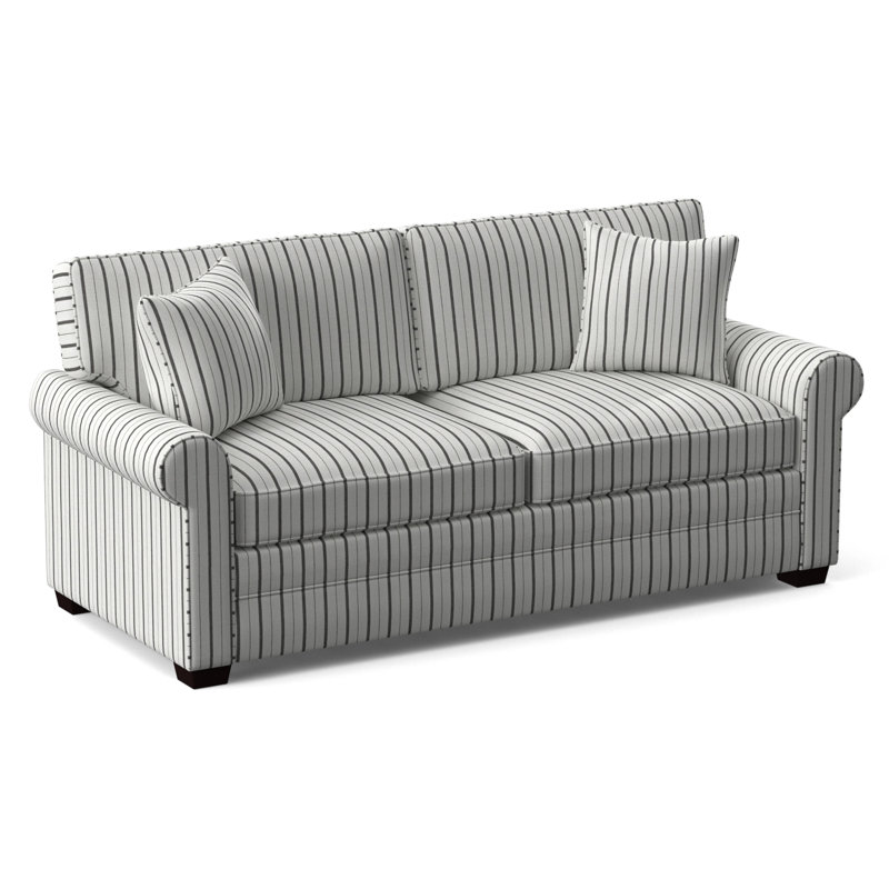 Bedford Upholstered 86'' Sofa, Java Finish, Snow Crypton Performance; 0884-91