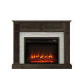 Symple Stuff 47" W Electric Fireplace 2 Drawer Remote Control Five Flame Brightness