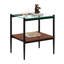 Ensemble de 2 tables de bout rectangulaires, plateau en verre trempé avec panneau de fibres à densité moyenne, table de salon moderne-871494210-871494220