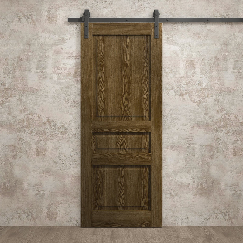Porte de grange moderne | Ego 5012 | Ensemble de quincaillerie lourde pour rails | Portes intérieures solides, Chêne marbré
