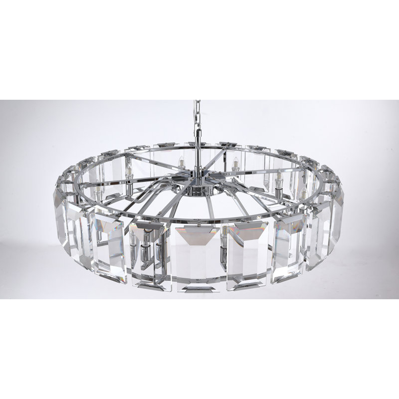 10 - Light Dimmable Round K9 Crystal Ceiling Light Modern Pandent Light