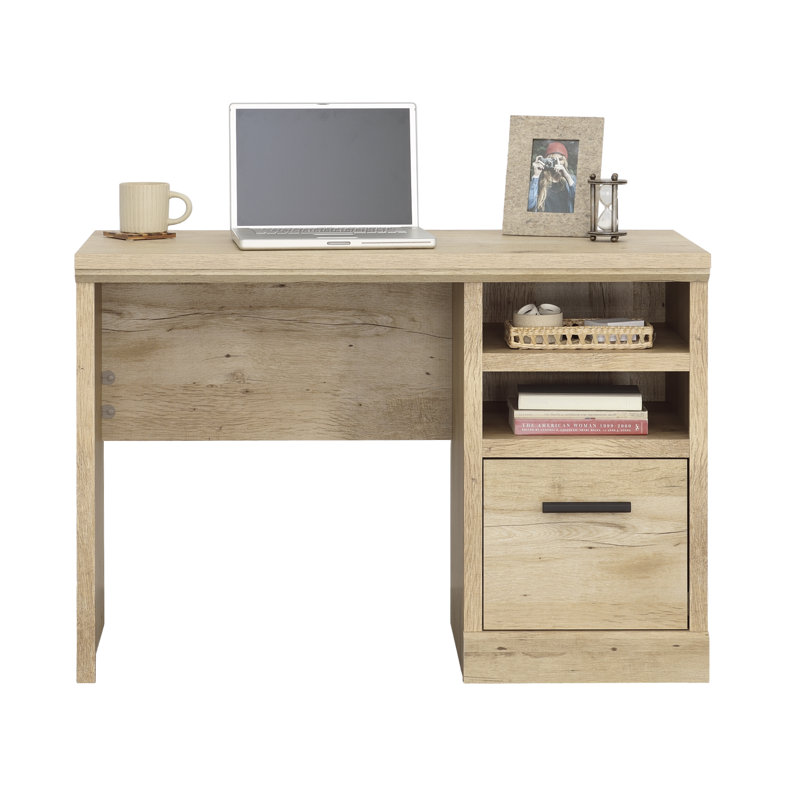 Prime Oak Writing Desk with Drawer and Filing Cabinet