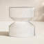 Grover Outdoor Faux Stone Hourglass Side Table - White-1858491225