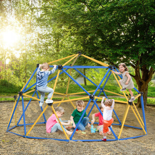 120" W Metal Climbing Dome for Kids Ages 3-10, Outdoor Jungle Gym with 1000lbs Capacity, Weather-Resistant Dome Climber Playground with Easy Assembly, Monkey Bars for Backyard Fun