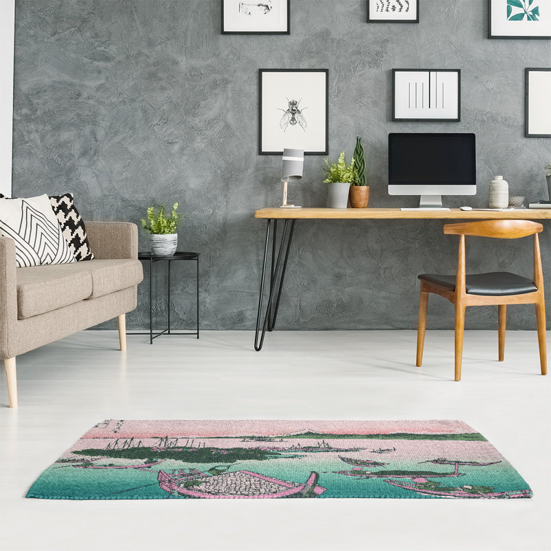 Tapis vert / rose Tsukuda Island in Musashi, Rectangle 2 pi x 3 pi