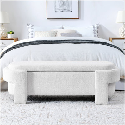 Banc rembourré en lin avec grand espace de rangement pour le salon, le vestibule et la chambre à coucher