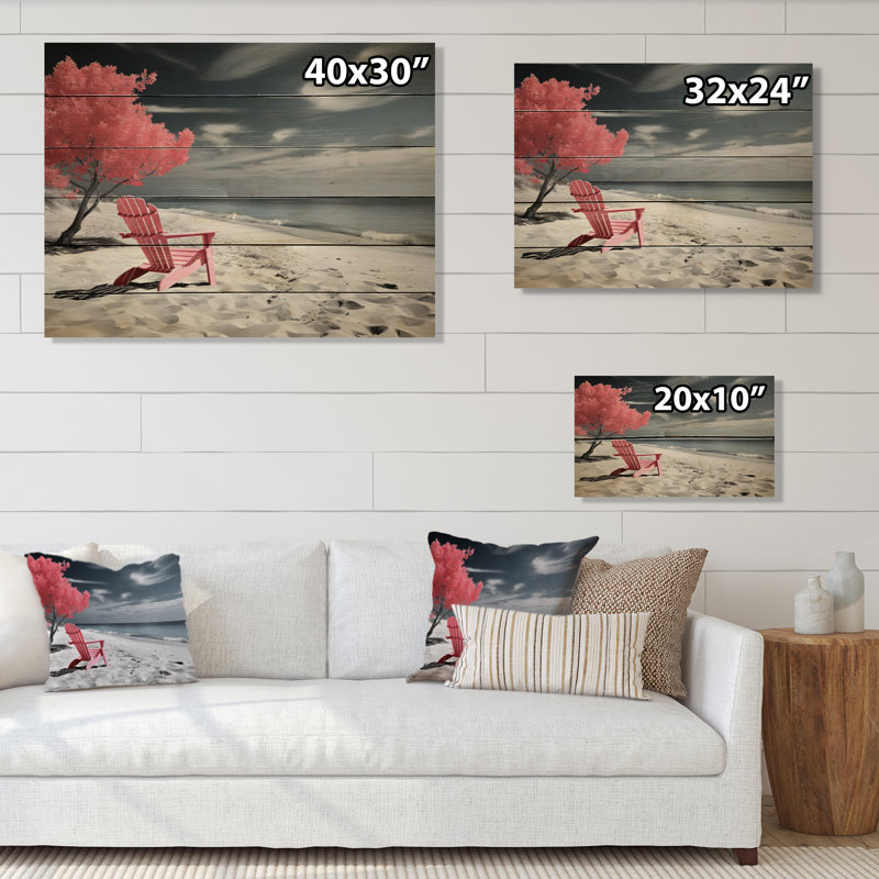 Leming Coastal Retreat sur impression sur bois, H 10 po x l 20 po x P 0,78 po