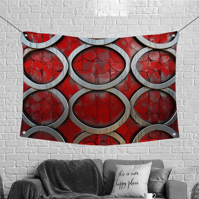 Layers Art Bathroom Fabric Tapestry, 88" H x 104" W