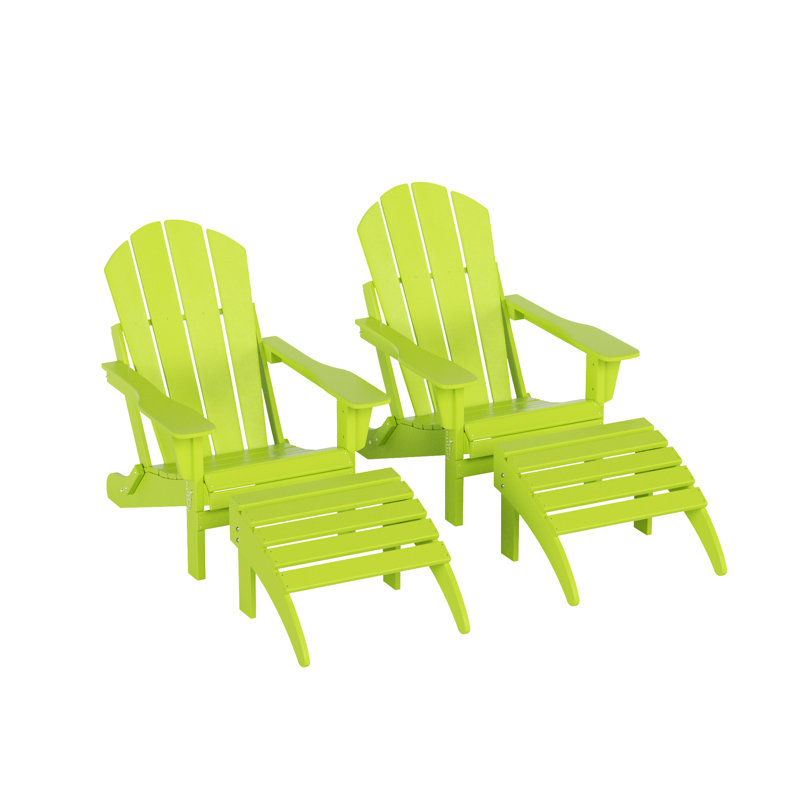 Shawnna Foldable Outdoor Adirondack Chair, Lime