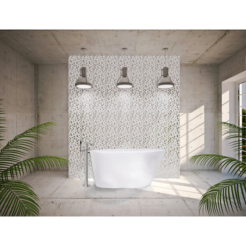 Soho 48'' x 30'' Freestanding Air Solid Surface Bathtub, Matte White
