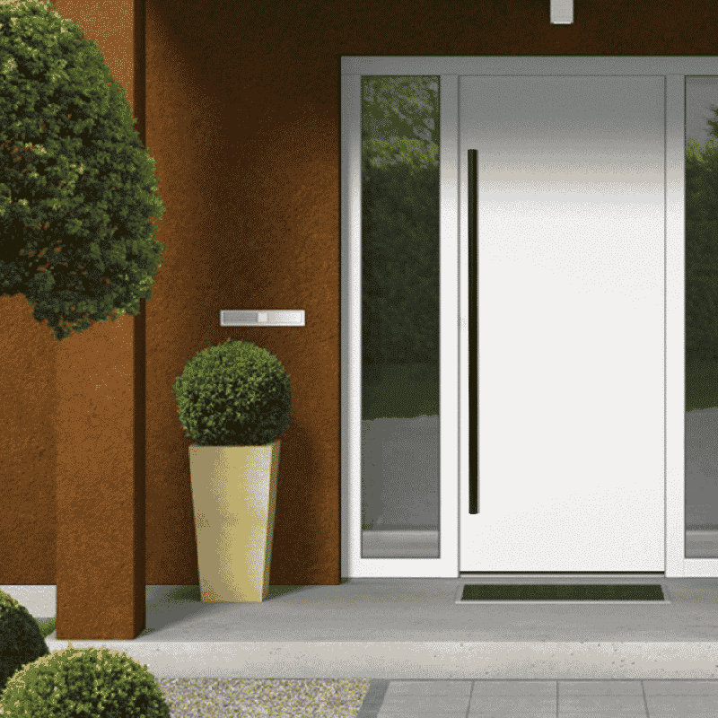 Poignée de porte longue, poignée de porte d'entrée ronde en forme de «H», acier inoxydable 304, Noir, noir, noir, noir