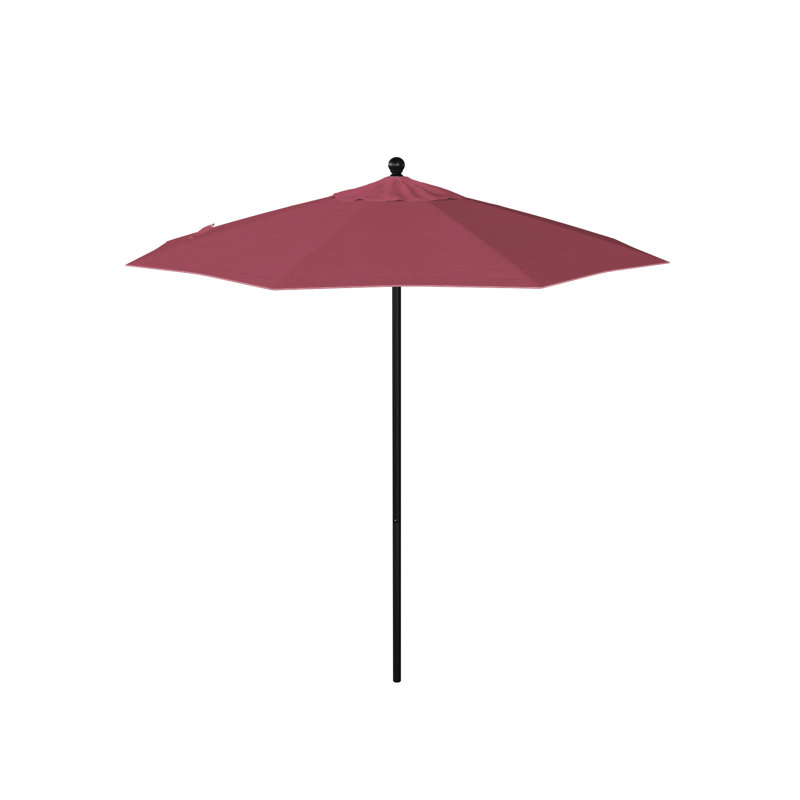 Parasol de marché 90 po Sunbrella, Pierre noire, Toile Sunbrella® rose vif