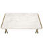 Table rectangulaire en faux marbre avec base en métal champagne, poids de 22 lb, style moderne - table colorée, profondeur de produit de 44 pouces, hauteur de 30, assemblage requis