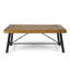 Table basse d'extérieur en bois d'acacia, finition teck / métal brun rustique et noir, P 27,25 po x l 45,75 po x H 18 po