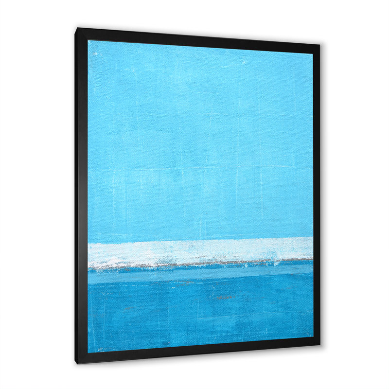 Art moderne gris et bleu II 2FDP47787, Toile encadrée noire, H 20 po x l 12 po x P 1 po