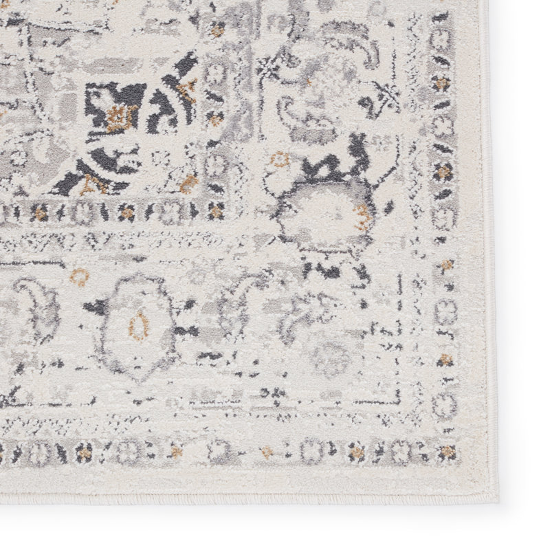 Tapis oriental crème / gris Christopherso, Rectangle 9 pi 6 po x 13 pi