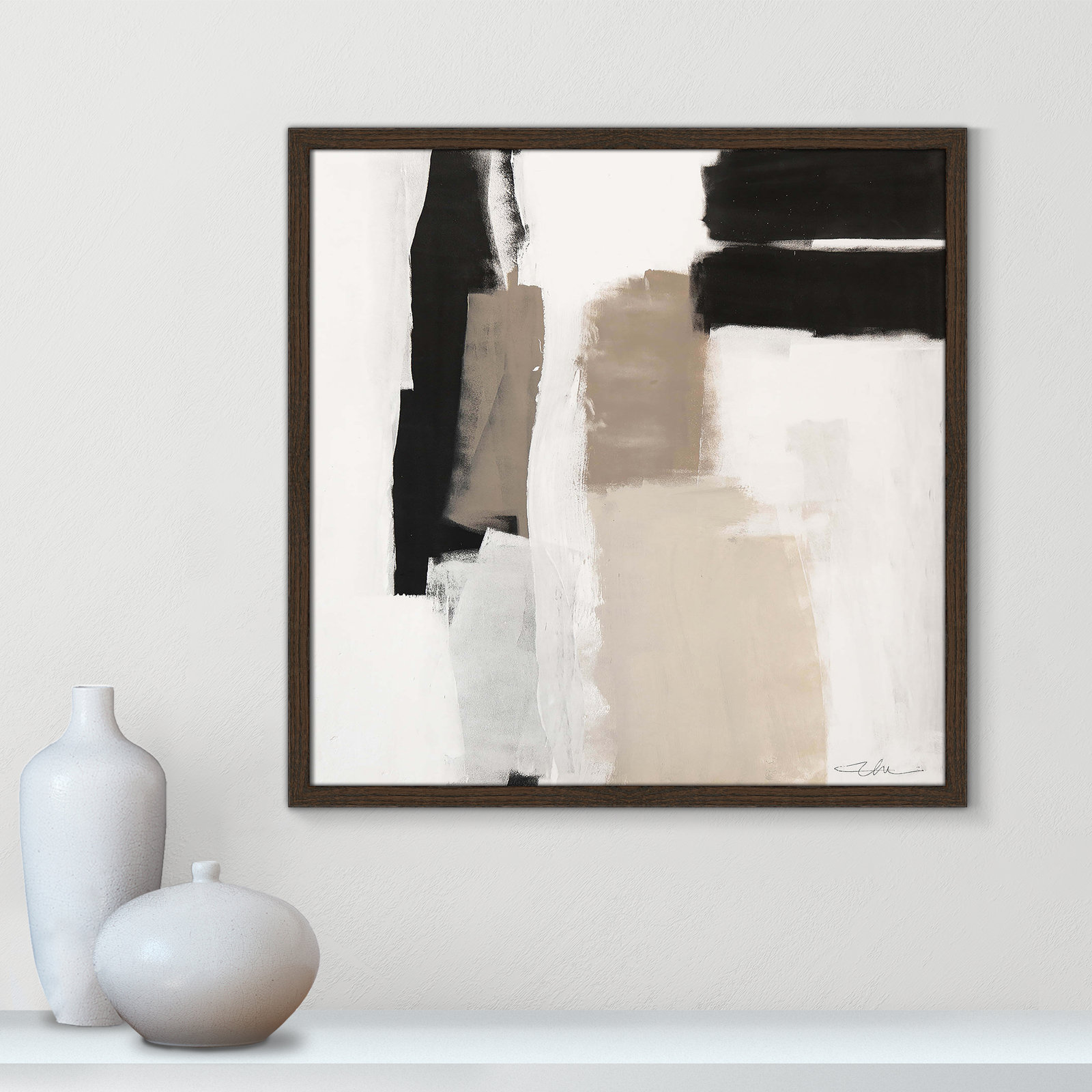 Earth Scapes II Print, Walnut Slim Framed, 23.5" H x 23.5" W x 0.75" D