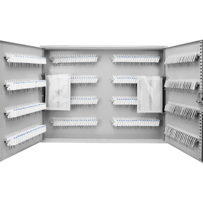 Armoire à clés murale d'une capacité de 320 clés - Protection antivol en acier gris, 73,4 cm (L) x 57,2 cm (H) x 8,4 cm (P), accès pratique, sécurité 320, installation large, haute et profonde