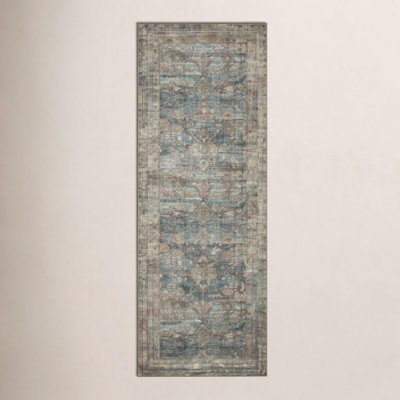 Magnolia Home By Joanna Gaines X Loloi Banks Machine Washable Ocean / Spice Area Rug