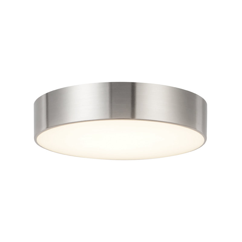 Musa 6-in Black dimmable LED Flush Mount, Nickel
