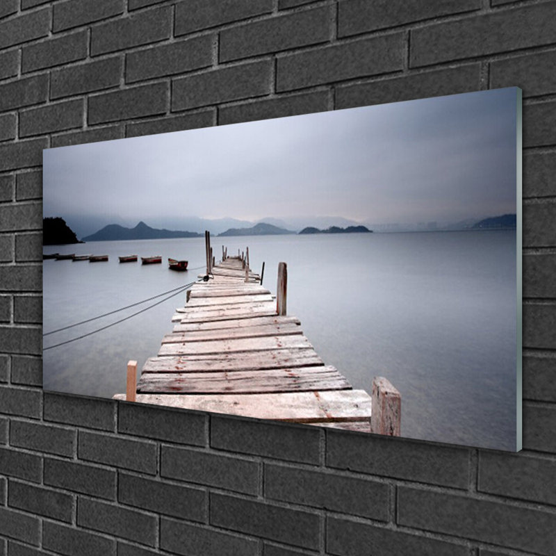 Architecture Bridge Sea 1 Piece Wall Art on Glass