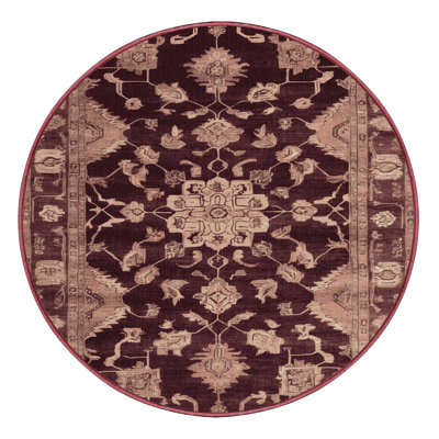 Machine Washable Overdyed Red Area Rug