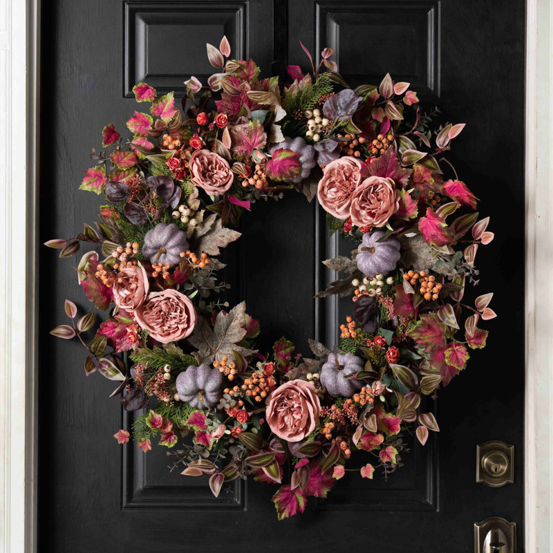 Couronne de soie, H 26 po x l 26 po x P 6 po
