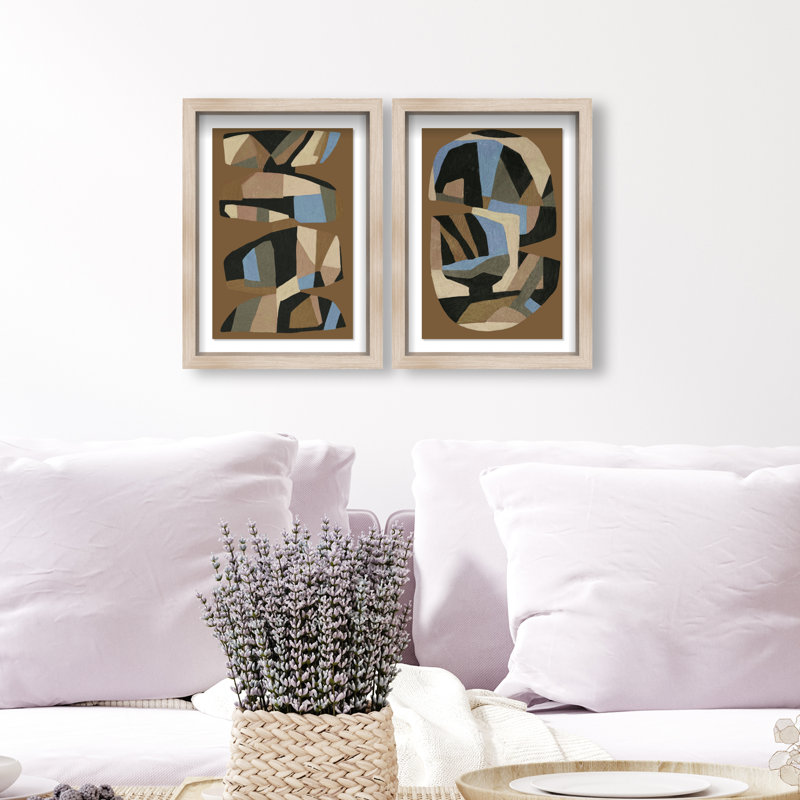 Artisan Potery Set Set by Oliver Gal, 11.5"H x 16.5"W, Natural Oak Shadowbox
