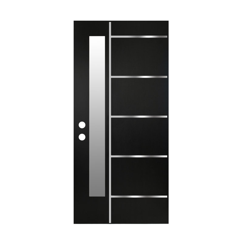Portes extérieures modernes 36 x 80 en verre givré, entrée droite