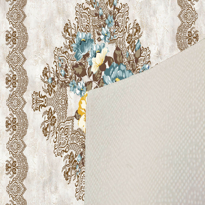Stylish Woven Carpet, 4 x 6 Feet, 100% Polyester | Antibacterial, 3D Digital Printing, Non-Slip PVC Felt Dot Underside | Machine Washable, 0.4 in Pile Height, Perfect for Living Room & Bedroom Decor