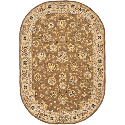 Hollander Hand-Hooked Wool Brown/Ivory Area Rug