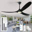 Ventilateur de plafond intelligent avec lumière et télécommande, télécommande et application, pales en bois massif, moteur à courant continu réversible-1807521275-1807521276