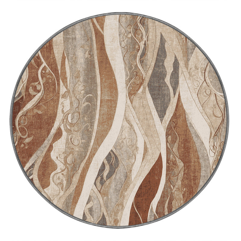 Shadowed Tides Rug, Round 3'