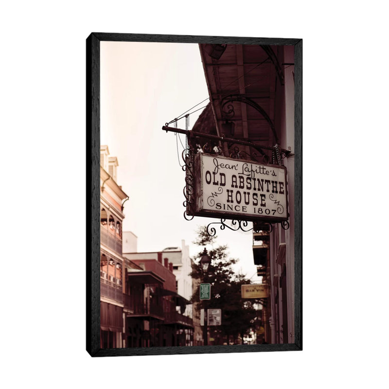 Vintage New Orleans II by Ann Hudec - Print on Canvas, Black Framed, 66.04cm H x 45.72cm W x 3.81cm D