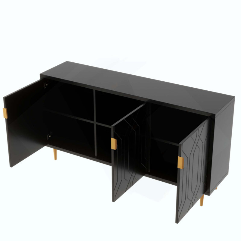 Janneke Modern TV Stand for TVs Multi-Functional Media Console Tv Console Table Modern Tv Stand Adjustable Shelves Storage