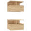  Ensemble de 2 tables de chevet flottantes en bois d'ingénierie blanc compact-1420478480-1533942402